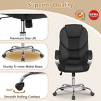 Leather Office Chair Ergonomic Mesh Executive Chair with Padded Armrests and Rocking Backrest
