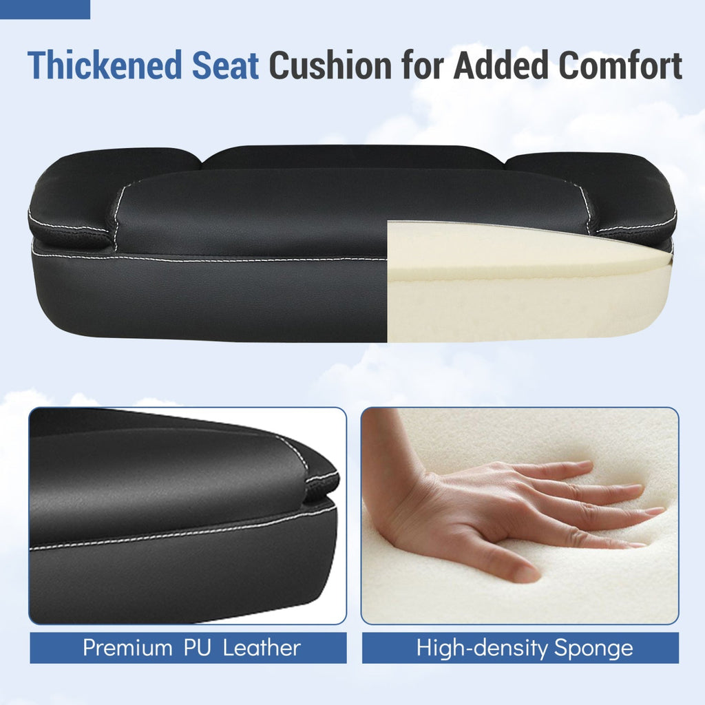 Leather Office Chair Ergonomic Computer Desk Chair with Flip-up Armrests Rocking Function