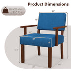 Linen Accent Chair Living Room Chair with Soft Padded Seat and Backrest