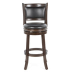 29" Cappuccino Faux Leather Swivel Bar Stools