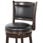29" Cappuccino Faux Leather Swivel Bar Stools
