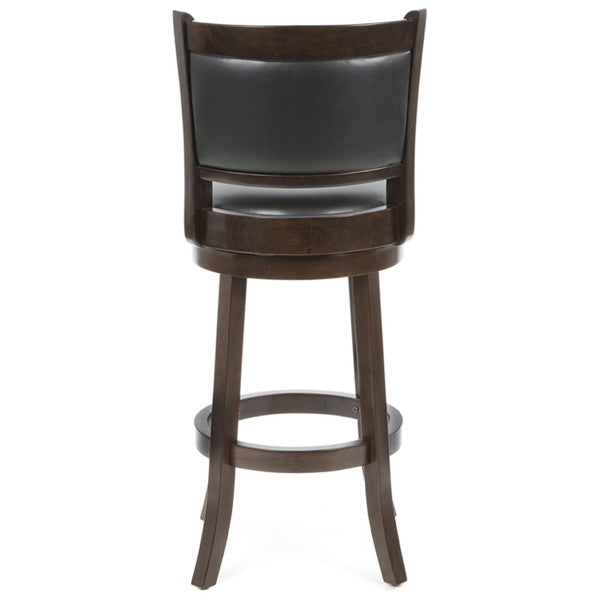 29" Cappuccino Faux Leather Swivel Bar Stools