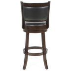 29" Cappuccino Faux Leather Swivel Bar Stools