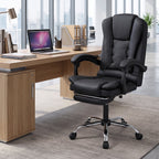 Adjustable Reclining Massage Office Chair with Footrest