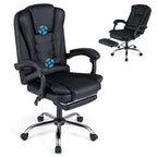 Adjustable Reclining Massage Office Chair with Footrest