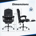 Adjustable Reclining Massage Office Chair with Footrest