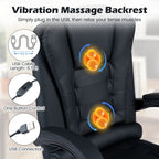 Adjustable Reclining Massage Office Chair with Footrest