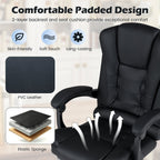 Adjustable Reclining Massage Office Chair with Footrest