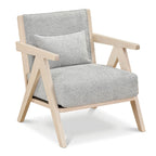 Mid-Century Modern Accent Chair Artificial Leather Sofa Chair with Rubber Wood Frame