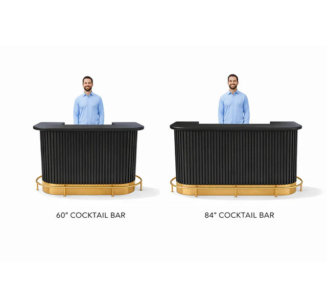 Prohibition Series 60" Cocktail Bar, Matte Black / Brass by RAM Game Room