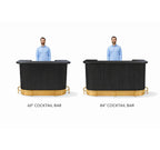 Prohibition Series 60" Cocktail Bar, Matte Black / Brass by RAM Game Room