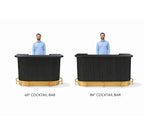 Prohibition Series 84" Cocktail Bar, Matte Black / Brass by RAM Game Room