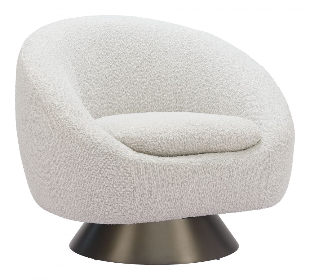 Modan 	Textured Fabric Swivel Club Chair