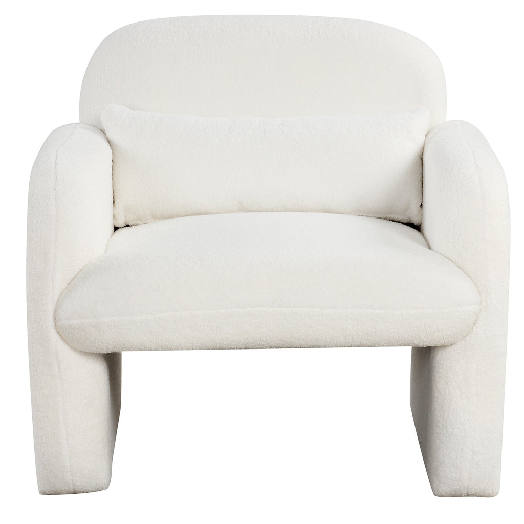 Modern Accent Chair with Waist Pillow and Armrests for Living Room Bedroom