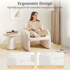 Modern Accent Chair with Waist Pillow and Armrests for Living Room Bedroom