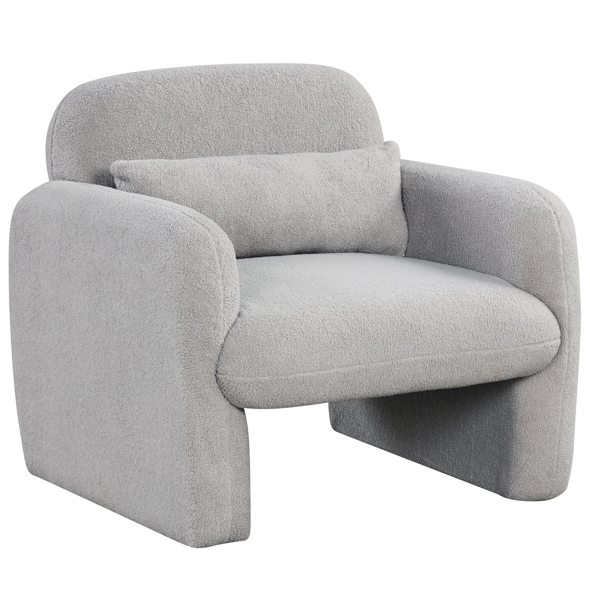 Modern Accent Chair with Waist Pillow and Armrests for Living Room Bedroom