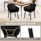Modern Plastic Dining Chairs Set of 2 Kitchen Armchairs with Breathable Mesh Backres-Black