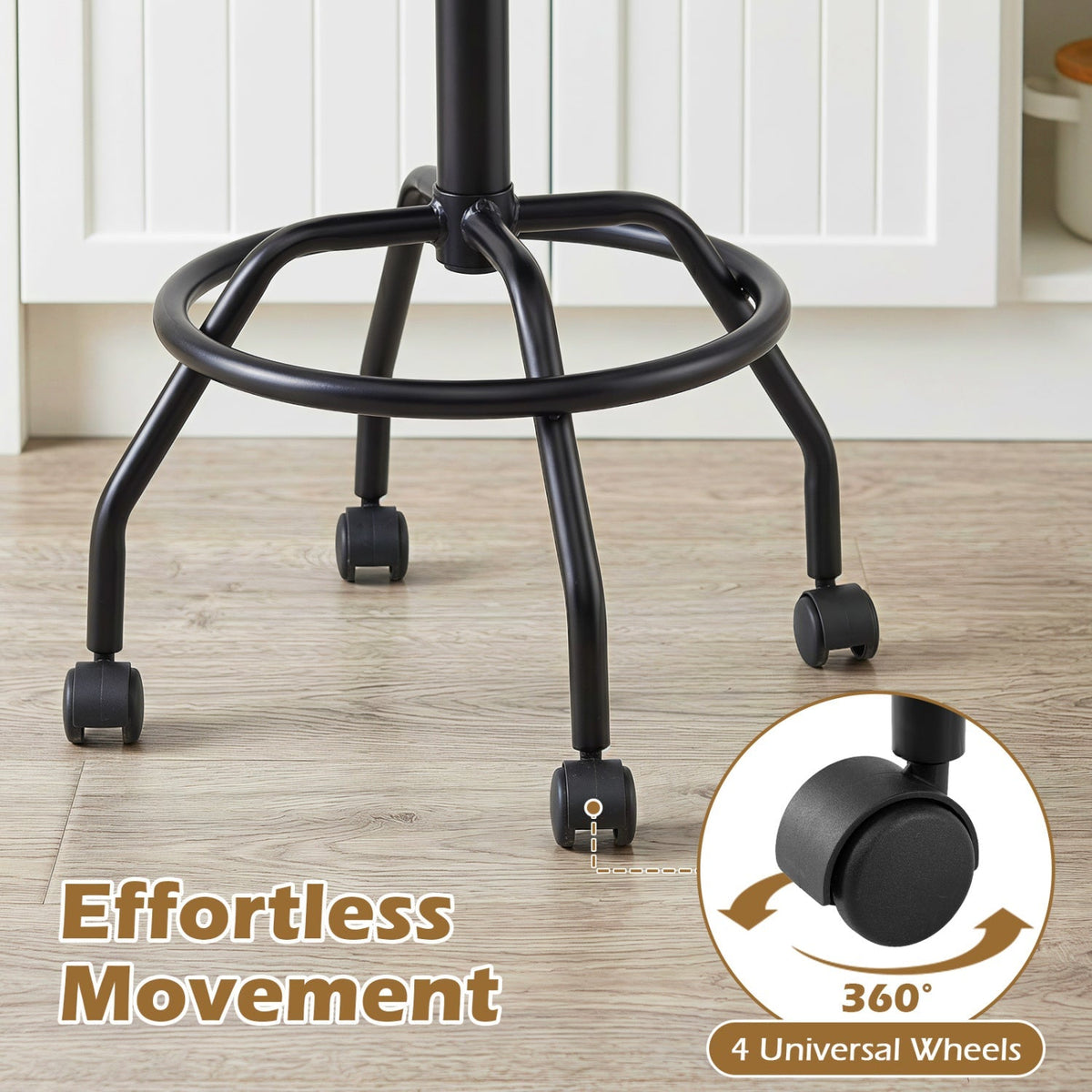 Adjustable-Height Swivel Bar Stools with Backrest