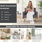 Modern Velvet Upholstered Accent Chair with Button-Tufted Back and Adjustable Feet