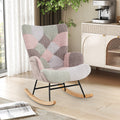 Boucle Rocking Chair with Ergonomic Armrests and High Backrest