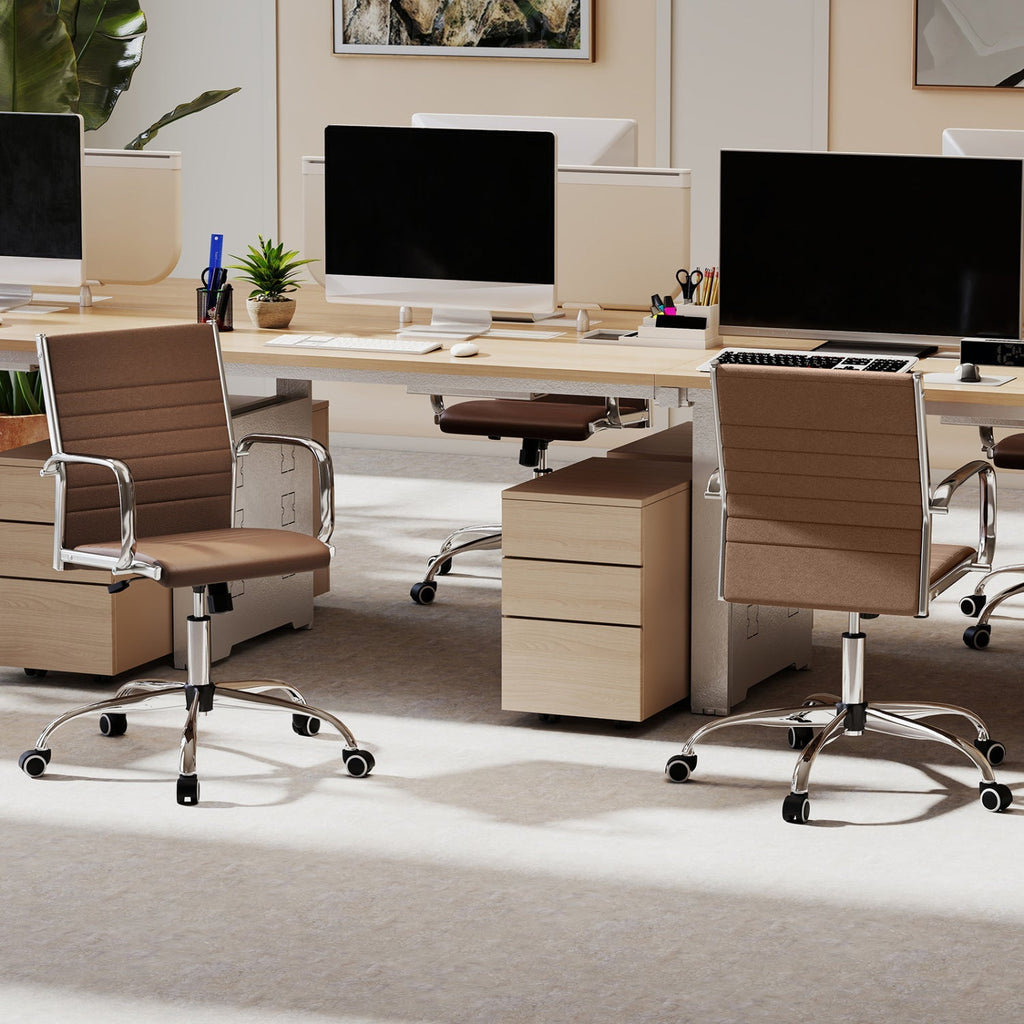Height-Adjustable Office Chair with Rocking Backrest