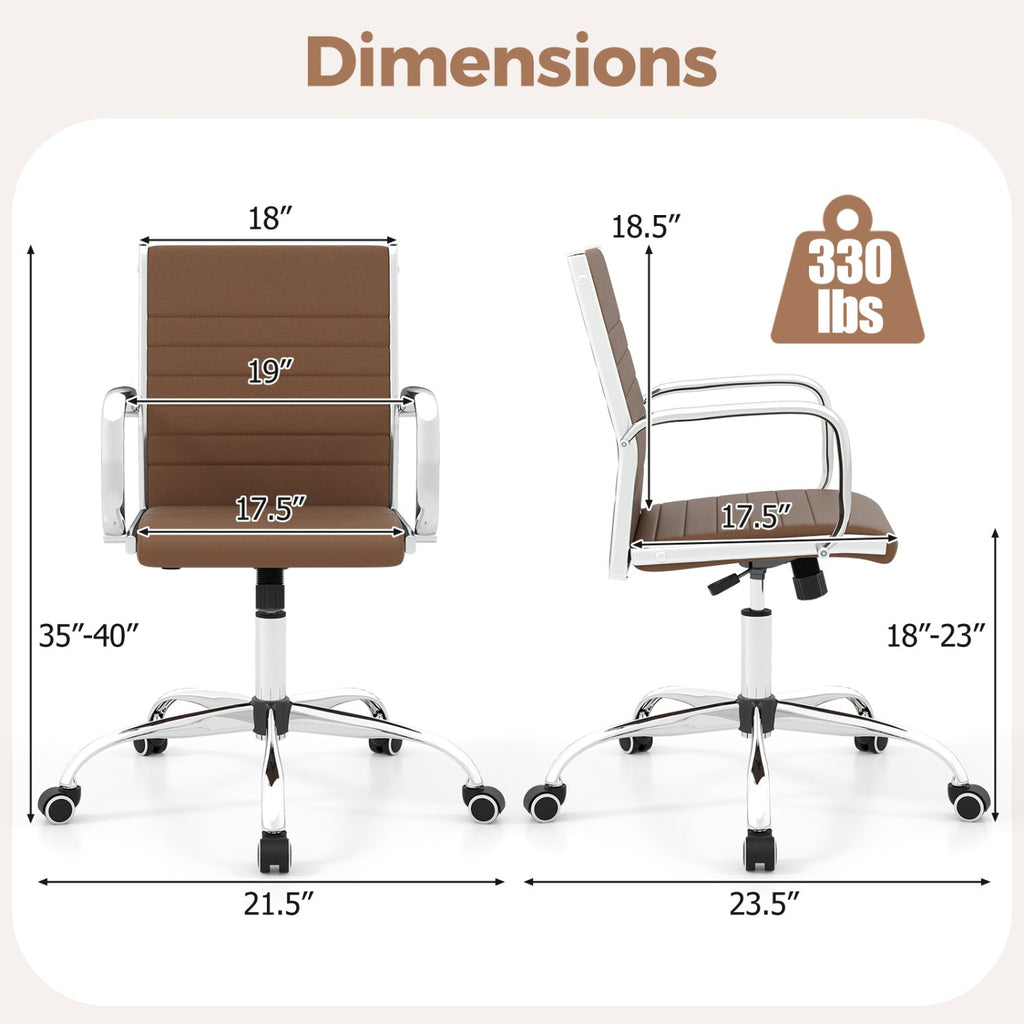 Height-Adjustable Office Chair with Rocking Backrest