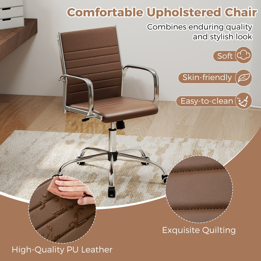Height-Adjustable Office Chair with Rocking Backrest