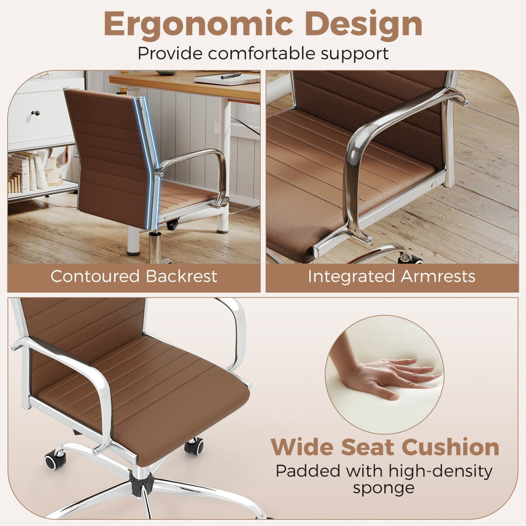Height-Adjustable Office Chair with Rocking Backrest