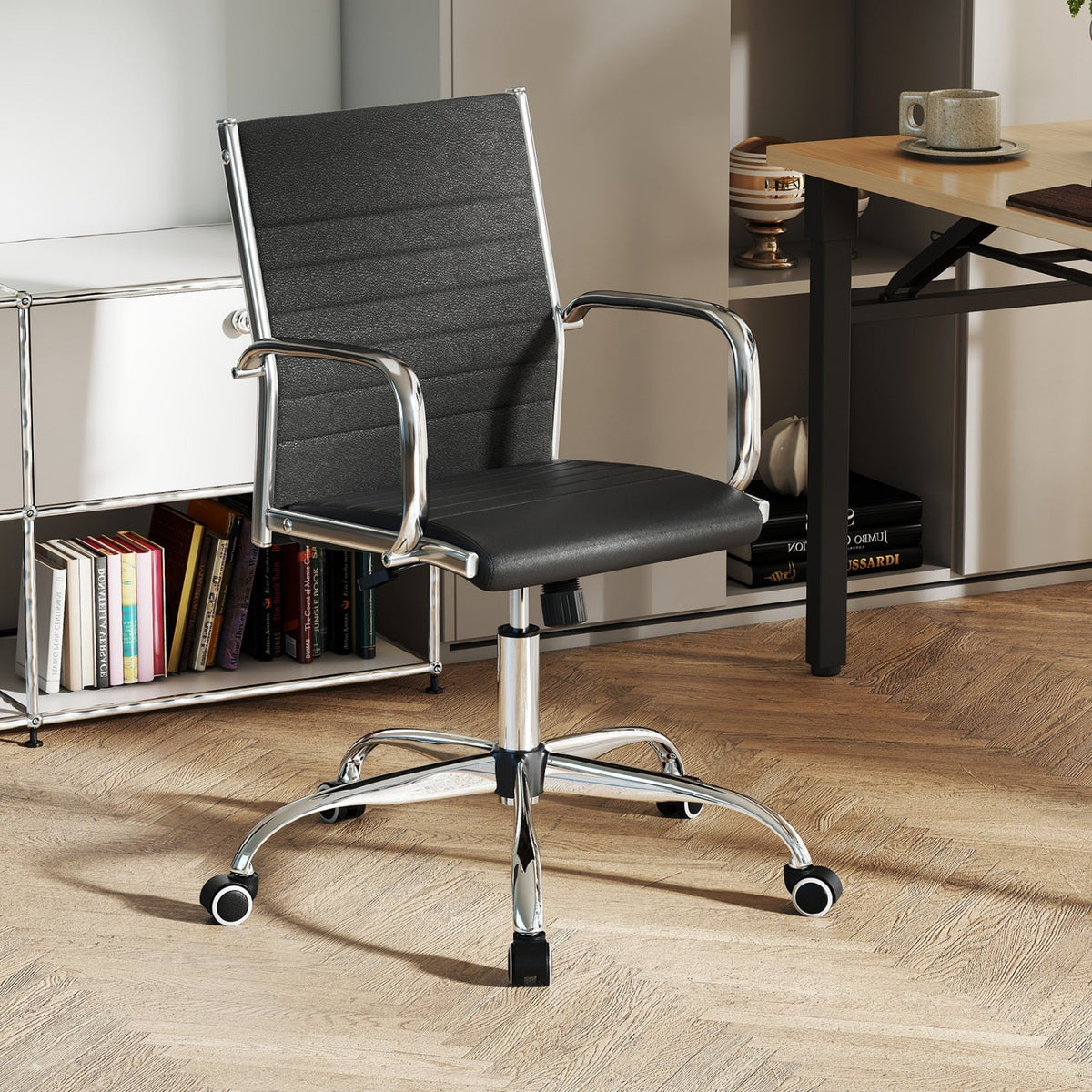 Height-Adjustable Office Chair with Rocking Backrest
