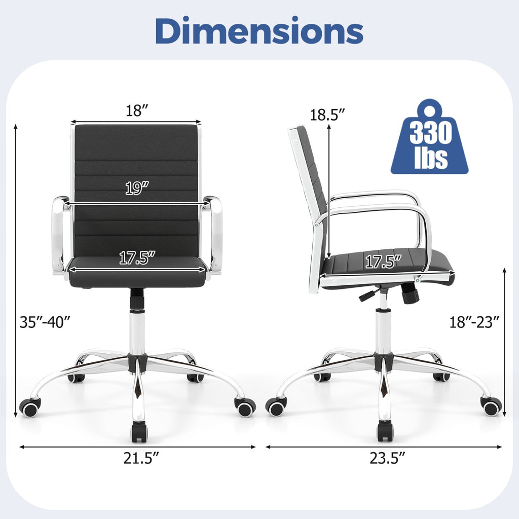 Height-Adjustable Office Chair with Rocking Backrest