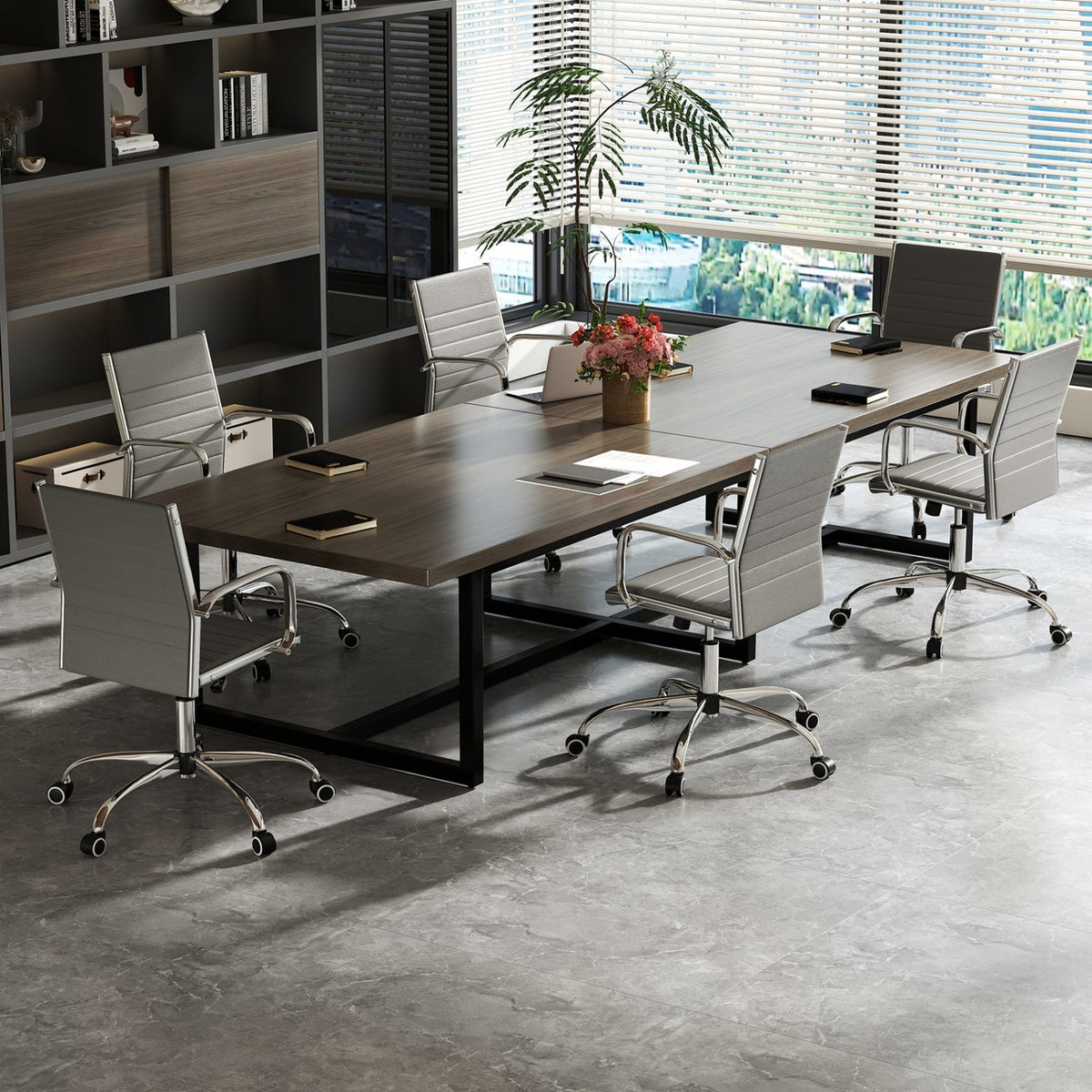 Height-Adjustable Office Chair with Rocking Backrest