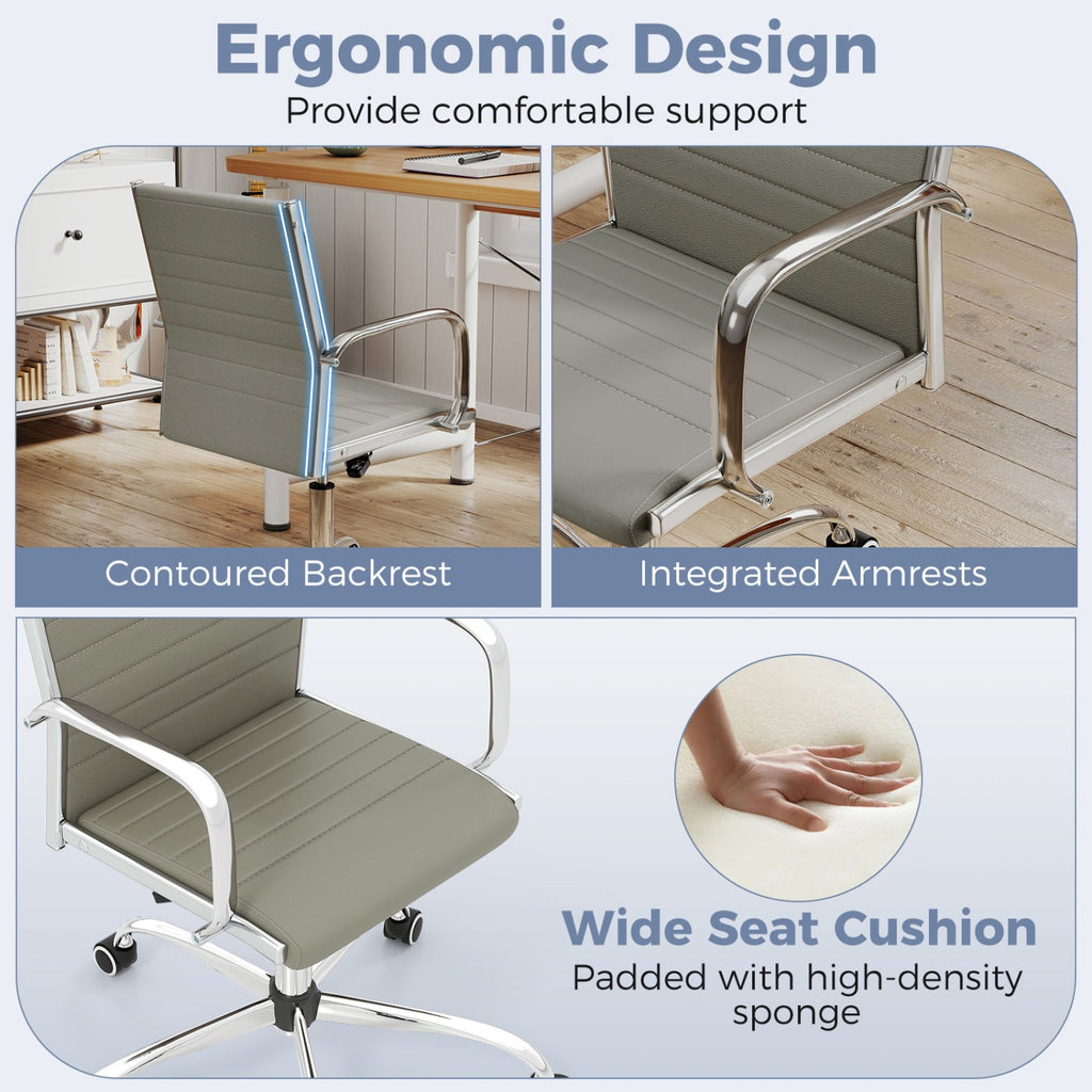 Height-Adjustable Office Chair with Rocking Backrest
