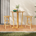 Set of 2 No Assembly Outdoor Bar Stools with Contoured Seat