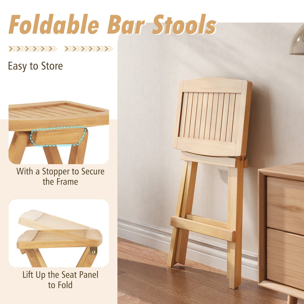 Set of 2 No Assembly Outdoor Bar Stools with Contoured Seat
