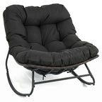 Papasan Rocking Chair with Thick Cushion - Outdoor Wicker