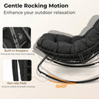 Papasan Rocking Chair with Thick Cushion - Outdoor Wicker