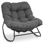Papasan Rocking Chair with Thick Cushion - Outdoor Wicker
