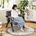 Oversized Accent Chair with Metal Frame and Armrests