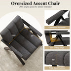 Oversized Accent Chair with Metal Frame and Armrests