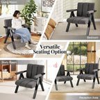 Oversized Accent Chair with Metal Frame and Armrests