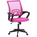 Pink Mid-Back Mesh Office Chair with Armrest