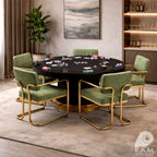 Prohibition Series Game / Dining Chair, Vintage Green (Brass Frame) by RAM Game Room