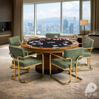 Prohibition Series Game / Dining Chair, Vintage Green (Brass Frame) by RAM Game Room