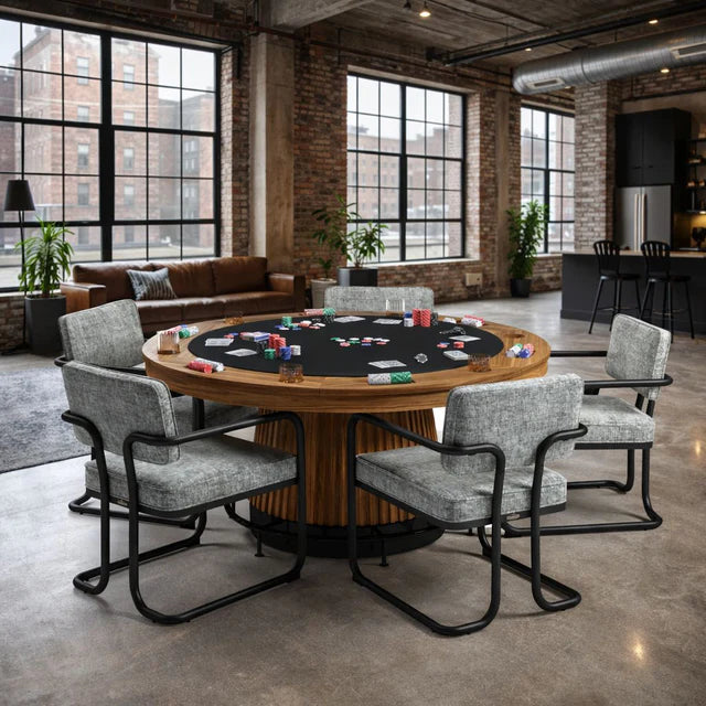 Prohibition Series Poker Table, 60", Walnut by RAM Game Room