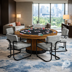 Prohibition Series Poker Table, 60", Walnut by RAM Game Room