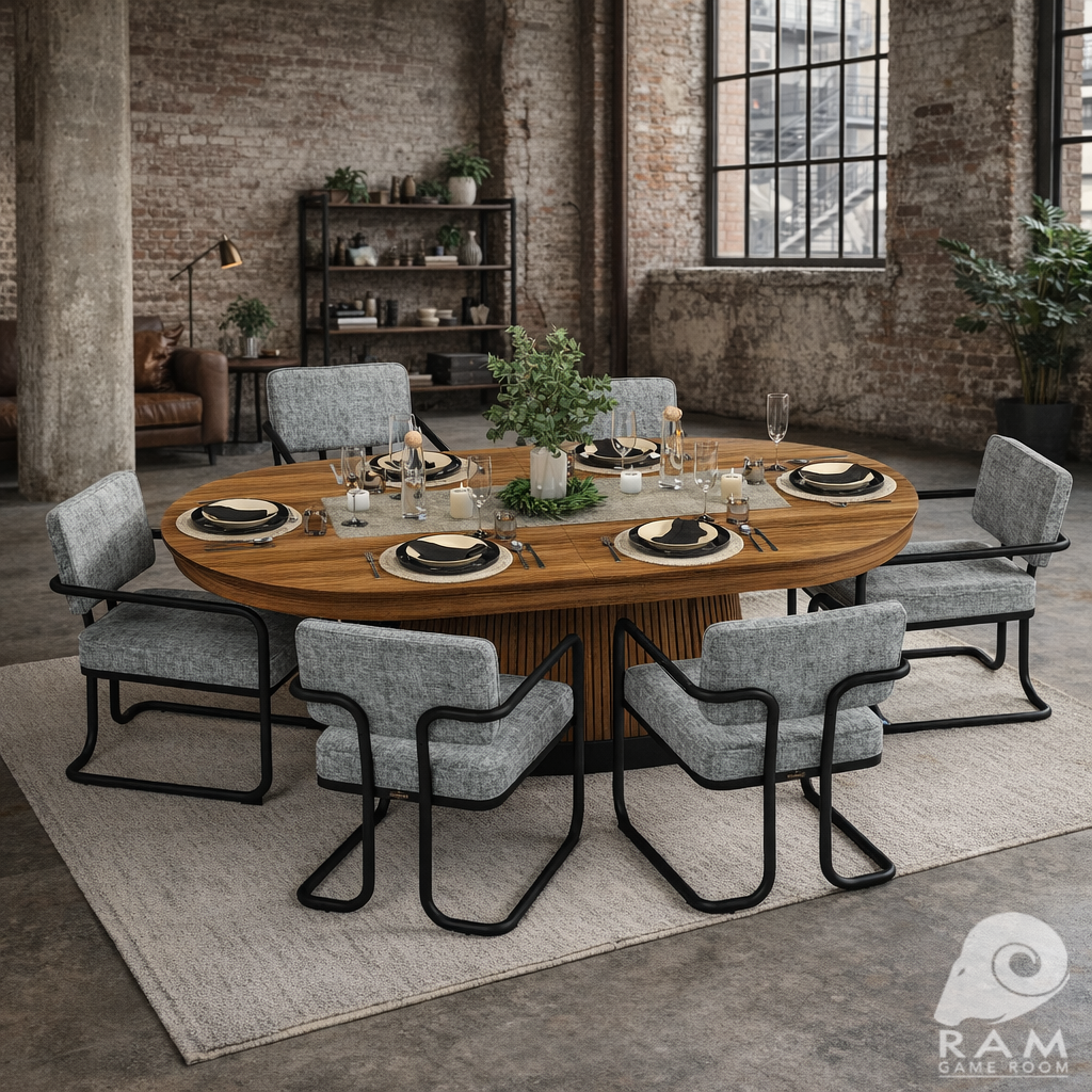 Prohibition Series Texas Hold’em Poker Table, 84", Walnut by RAM Game Room