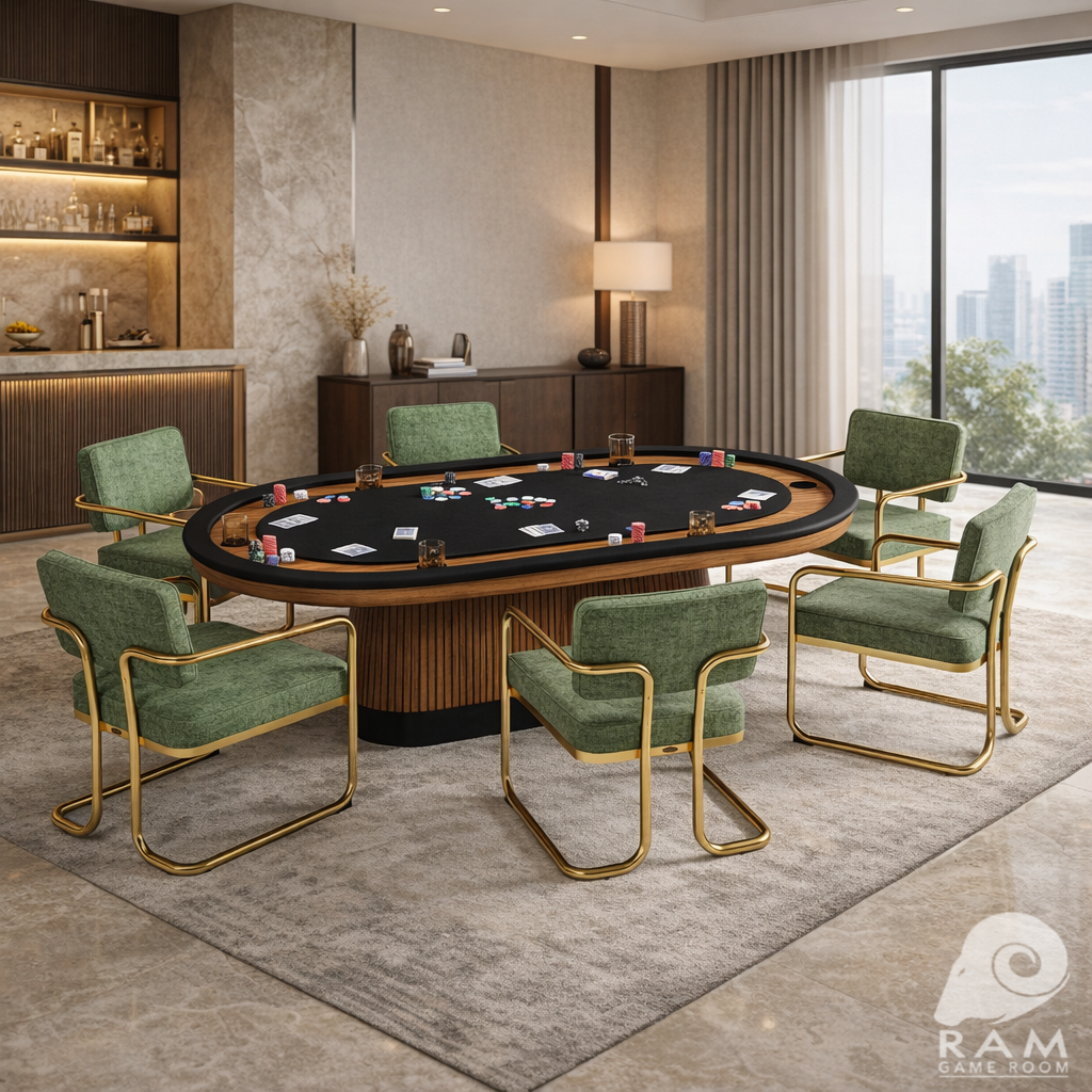 Prohibition Series Game / Dining Chair, Vintage Green (Brass Frame) by RAM Game Room