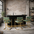Prohibition Series 84" Cocktail Bar, Matte Black / Brass by RAM Game Room
