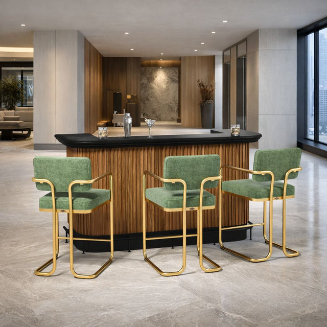 Prohibition Series 84" Cocktail Bar, Matte Walnut / Black by RAM Game Room