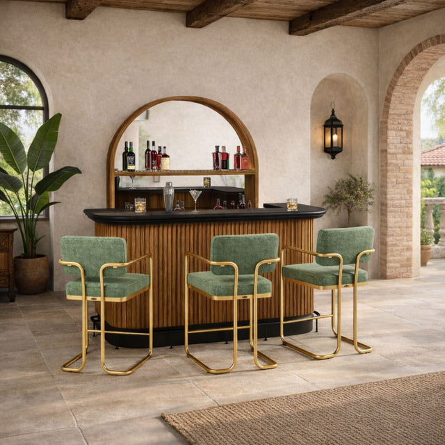 Prohibition Series 84" Cocktail Bar, Matte Walnut / Black by RAM Game Room